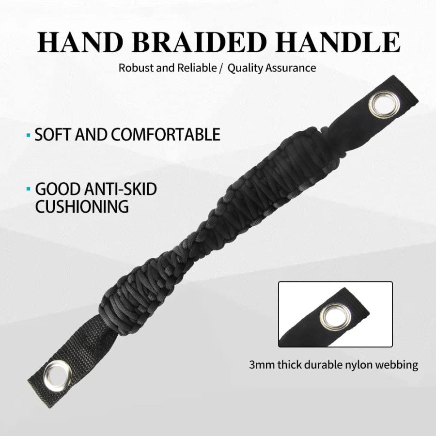 【並行輸入品】Sidaqi パラコード グラブハンドル 4個 Wrangler JK JKU JL JLU JTアクセサリー ユニバーサルロール |  | 09