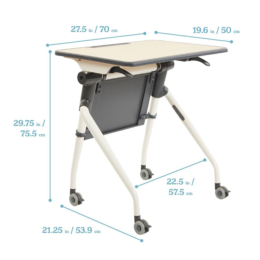 【並行輸入品】ECR4Kids ネスティング学生デスク ポータブルテーブル メープル/グレー ECR4Kids Nesting Student_3