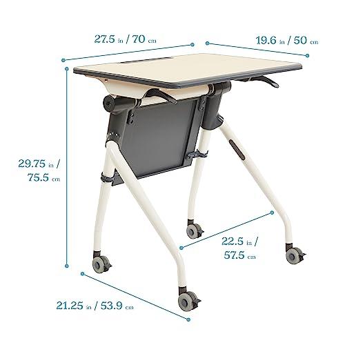 【並行輸入品】ECR4Kids ネスティング学生デスク ポータブルテーブル メープル/グレー ECR4Kids Nesting Student_4