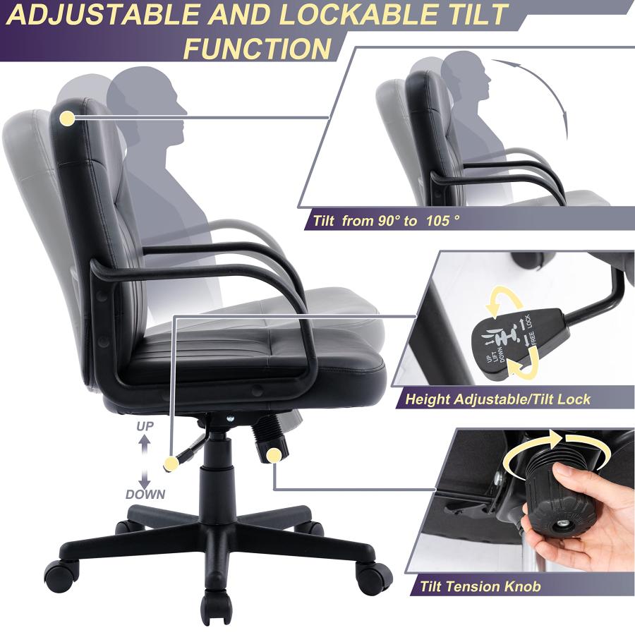 【並行輸入品】MFD LIVING Task Office Chair Mid Back Computer Chair， Swivel Ar_8