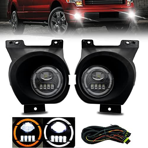 【並行輸入品】LED&DRL フォグランプ 2011 2012 2013 2014 フォード F150に対応 1ペア フロントバンパー ドライビ_1