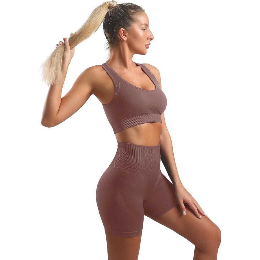 【並行輸入品】Lingdudesign Two Piece Outfits for Women Yoga Workout Sets Top an_2