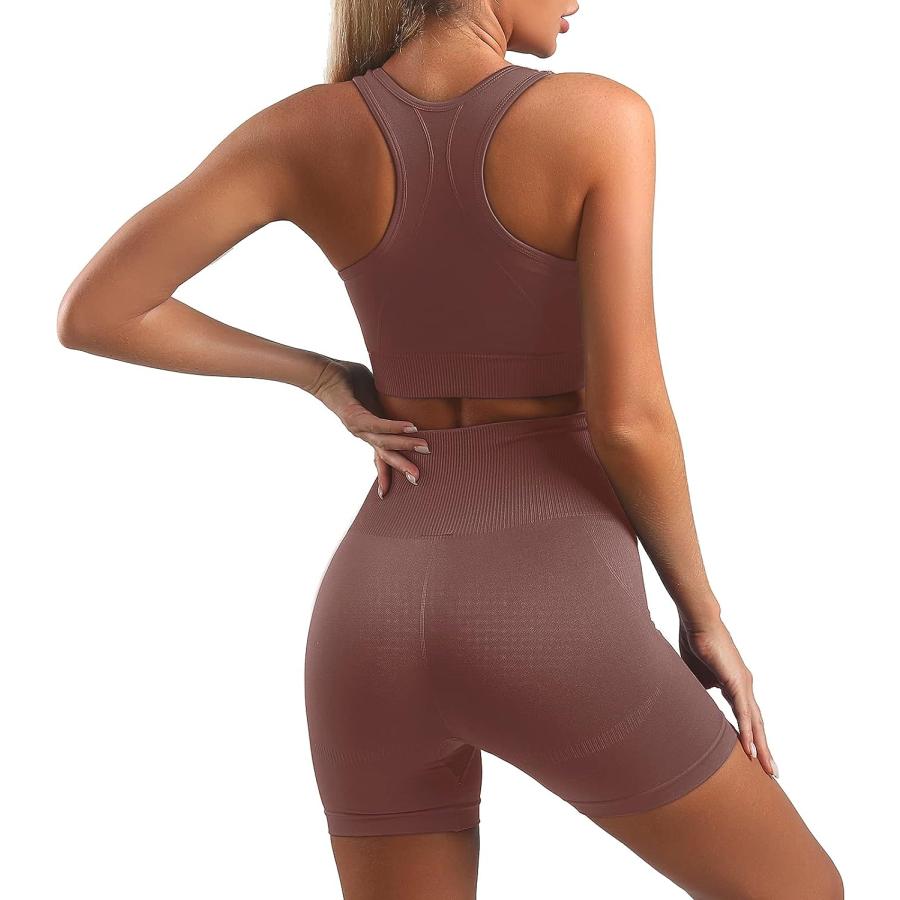 【並行輸入品】Lingdudesign Two Piece Outfits for Women Yoga Workout Sets Top an_3