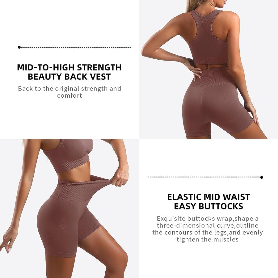 【並行輸入品】Lingdudesign Two Piece Outfits for Women Yoga Workout Sets Top an_4