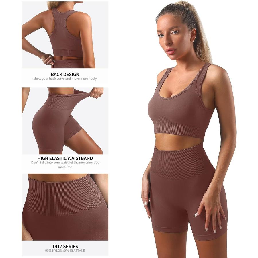 【並行輸入品】Lingdudesign Two Piece Outfits for Women Yoga Workout Sets Top an_5