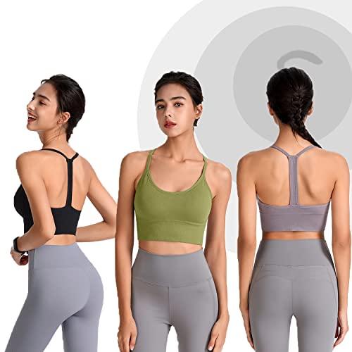 【並行輸入品】Evercute Racerback Sports Bras Padded Y Racer Back Cropped Bras_4