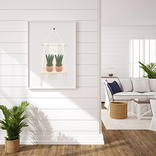 【並行輸入品】Zerodeko Kids Room Decor Plants Decor no Drill Shelf Macrame Walの画像