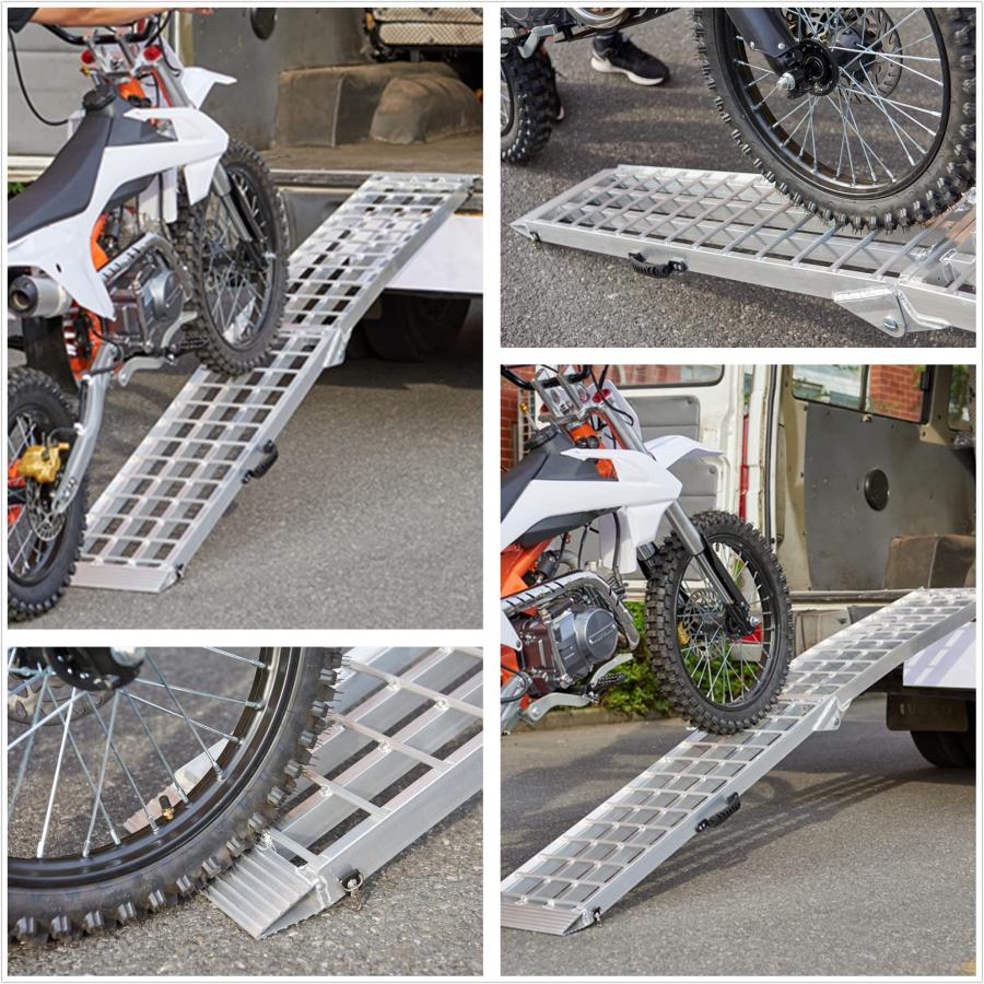 【並行輸入品】KOLO オートバイ用スロープ 耐荷重1500ポンド 長さ90インチ x 幅12インチ アルミニウム折りたたみランプ 軽量ポータブの画像