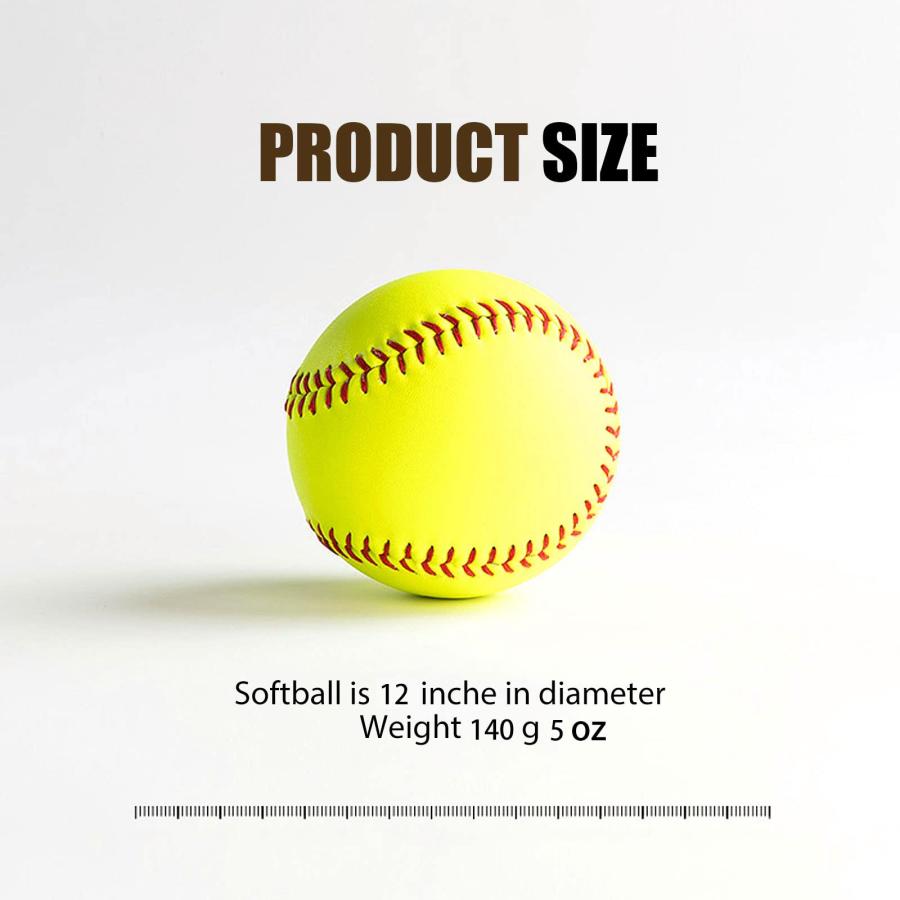 【並行輸入品】Oeab ソフトボール 4個パック 高速ピッチ/スローピッチ練習 12インチ ソフトボール スポーツ練習用 ソフトボールボール マの画像