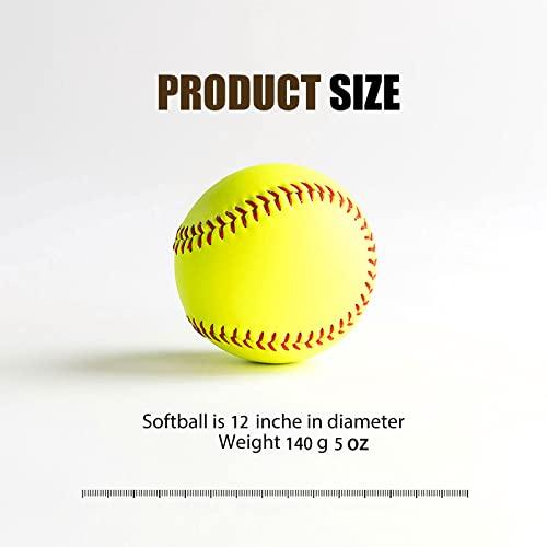【並行輸入品】Oeab ソフトボール 4個パック 高速ピッチ/スローピッチ練習 12インチ ソフトボール スポーツ練習用 ソフトボールボール マの画像