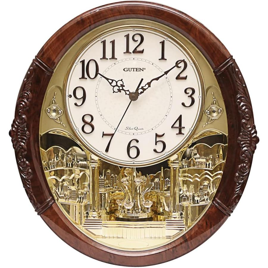 並行輸入品】モーション回転振り子壁掛け時計、メロディとチャイム時計