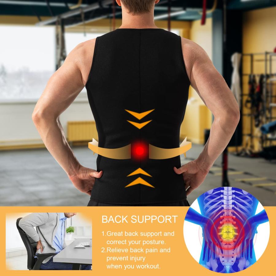 【並行輸入品】Portzon Sweat Vest for Workout for Men Women Waist Trainer Slim
