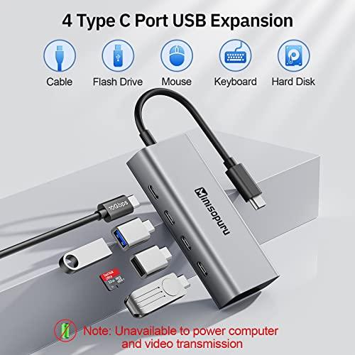 Minisopuru USBハブ   USB Cハブ ノートパソコン用 USB CからUSB Cハブ 10Gbps アルミニウムU 並行輸入品｜import-tabaido｜08