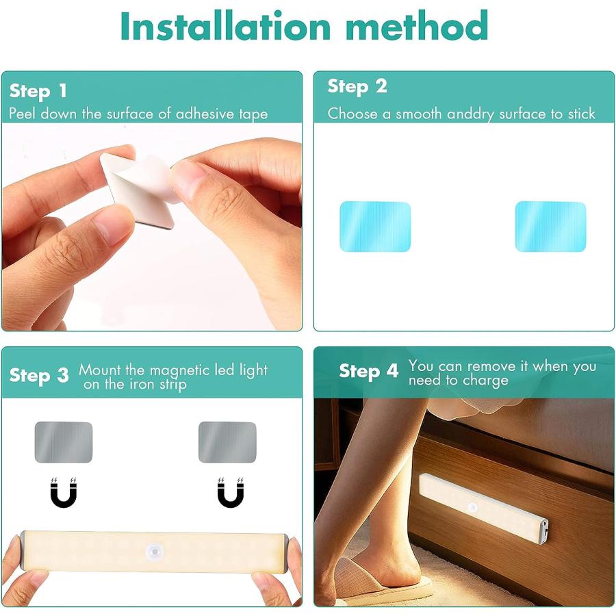 【並行輸入品】LED Closet Light  28LED Dimmer Rechargeable Motion Sensor Under Cの画像