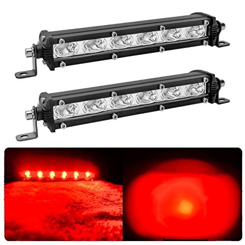 【並行輸入品】7 inch 18W Red Single Row Off Road Led Light Bar Pods, Work Drivの画像