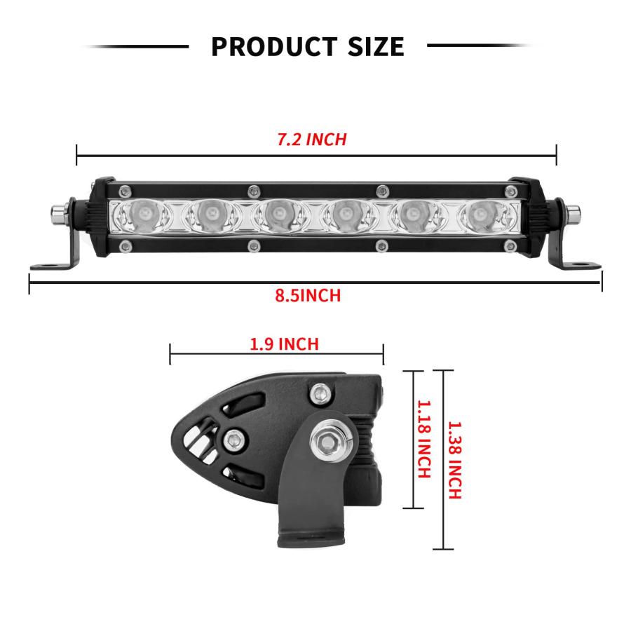 【並行輸入品】7 inch 18W Red Single Row Off Road Led Light Bar Pods, Work Drivの画像
