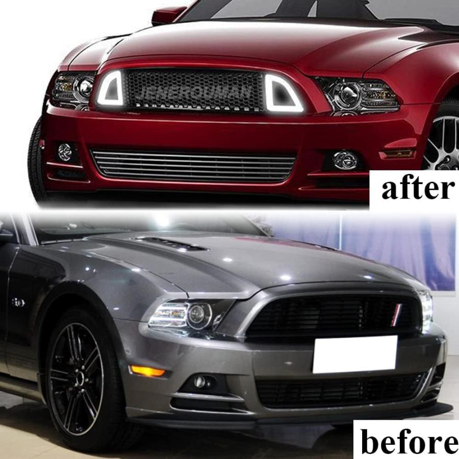 Ford mustang フォード・マスタング LEDグリル For 18-2023 Ford Mustang R Style Front Mesh Grille White & Amber
