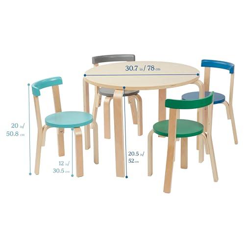 【並行輸入品】ECR4Kids ベントウッドテーブルとカーブバックチェアセット コンテンポラリー ECR4Kids Bentwood Round_4