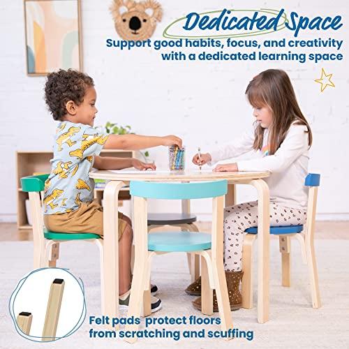 【並行輸入品】ECR4Kids ベントウッドテーブルとカーブバックチェアセット コンテンポラリー ECR4Kids Bentwood Round_7