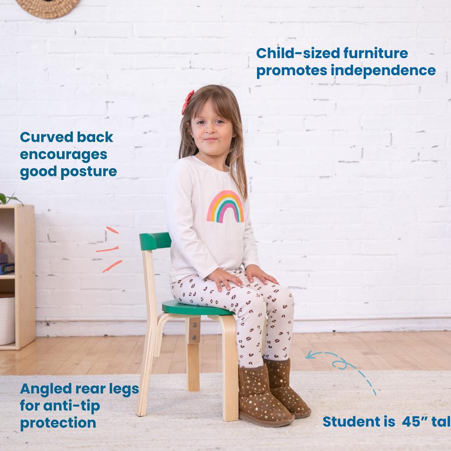 【並行輸入品】ECR4Kids ベントウッドテーブルとカーブバックチェアセット コンテンポラリー ECR4Kids Bentwood Round_9