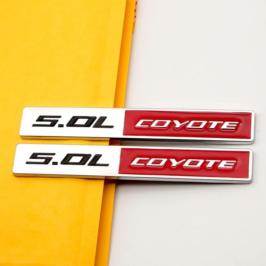 【並行輸入品】2X 5.0L Coyote Emblems， 3D Trim Fender Hook Trunk Badge Decals S_2