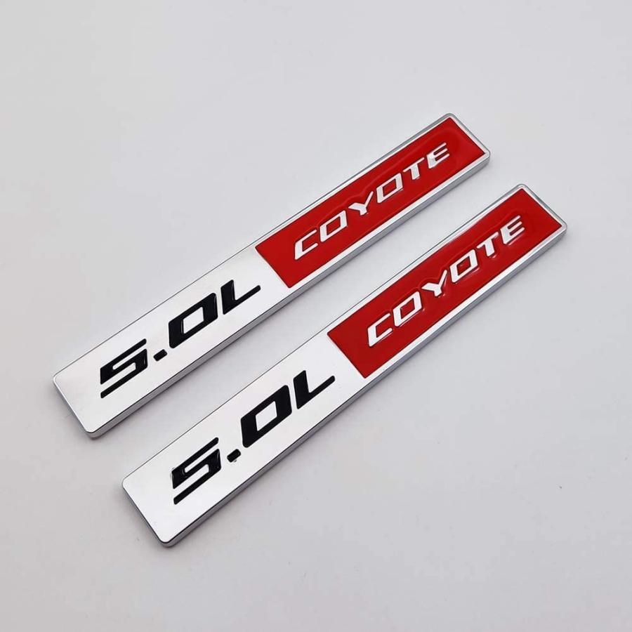【並行輸入品】2X 5.0L Coyote Emblems， 3D Trim Fender Hook Trunk Badge Decals S_5