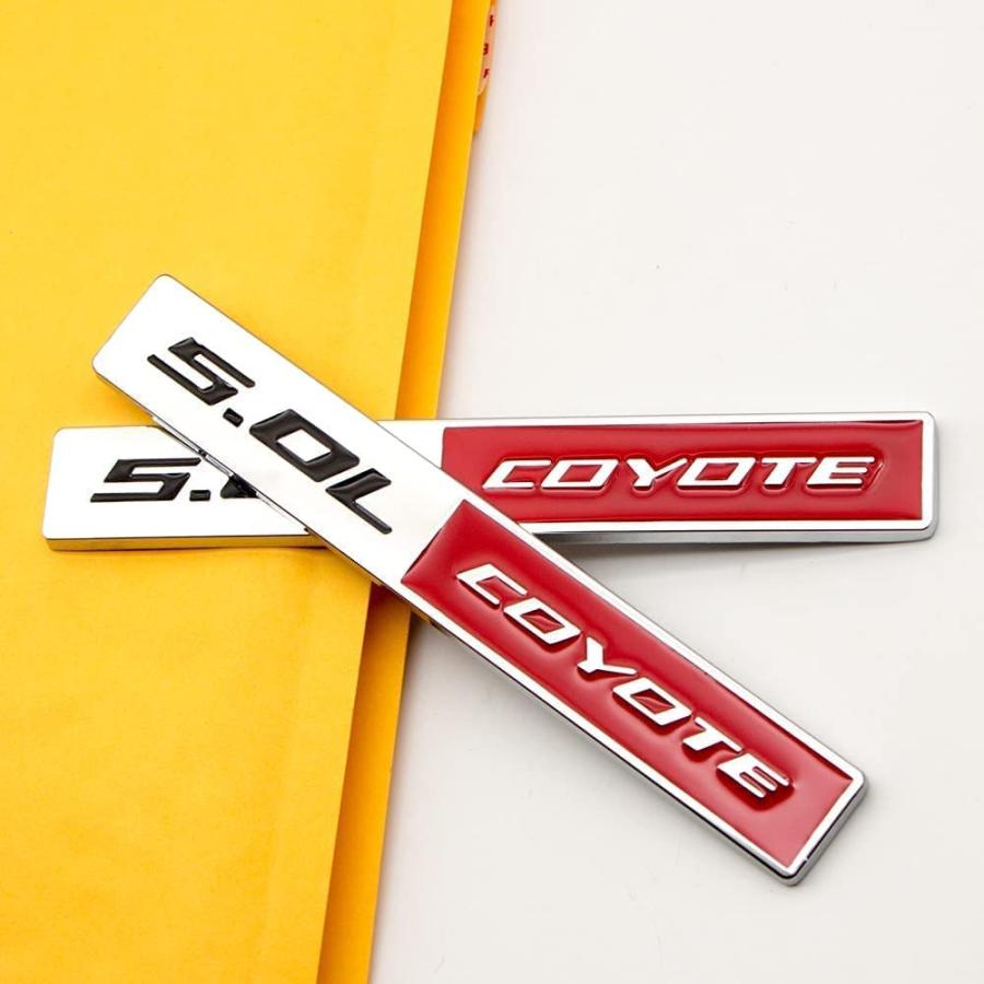 【並行輸入品】2X 5.0L Coyote Emblems， 3D Trim Fender Hook Trunk Badge Decals S_8