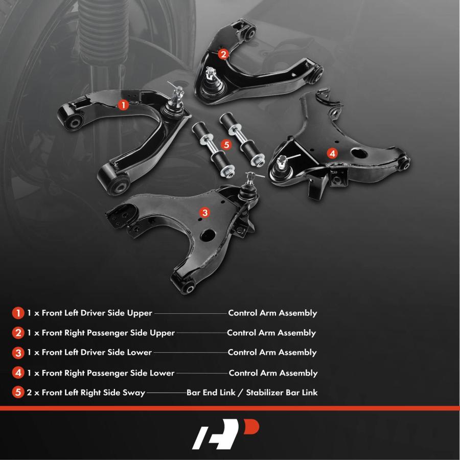【並行輸入品】A Premium Set of 6, Front Upper Lower Control Arm, Sway Bar Linkの画像