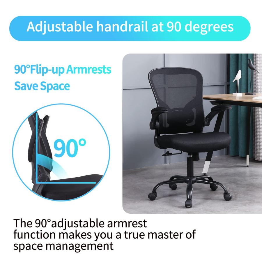 【並行輸入品】Flysky 人間工学に基づいたオフィスデスクチェア 通気性メッシュ回転コンピューターチェア 腰椎サポートタスクチェア キャスター_9