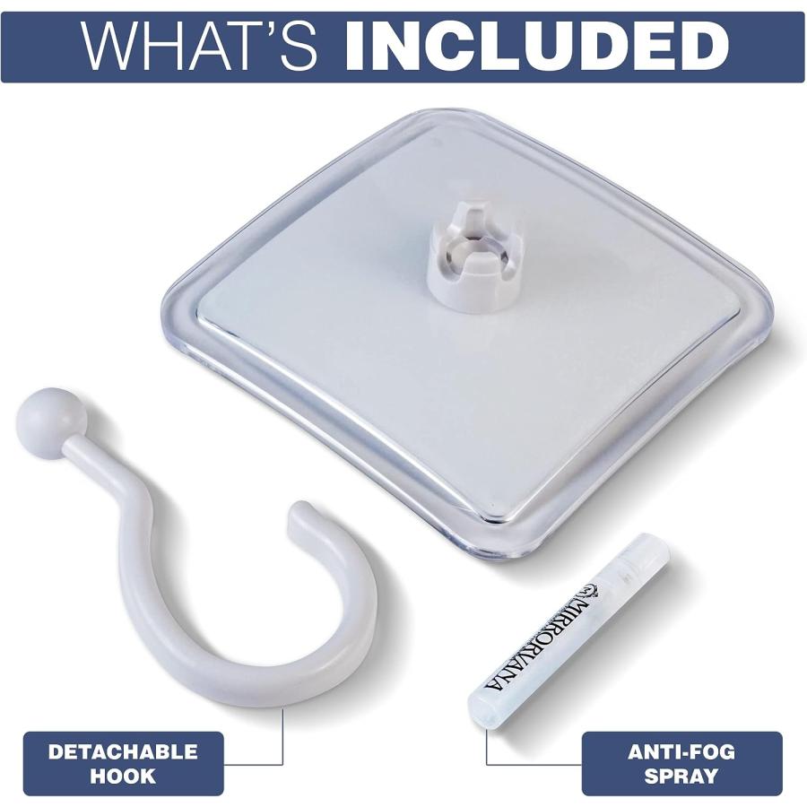 ★11時間以内発送★美品 MIRRORVANA 吊り下げ可能 曇り止めシャワーミラー シェービング用 360度回転フック付き 曇り止め 飛散防止 6.3イン 【2065371449】(10593円)