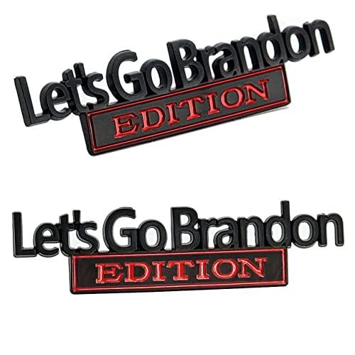 【並行輸入品】2Pcs Let's Go Brandon Edition Fender Auto Black Red Emblem Badge_1