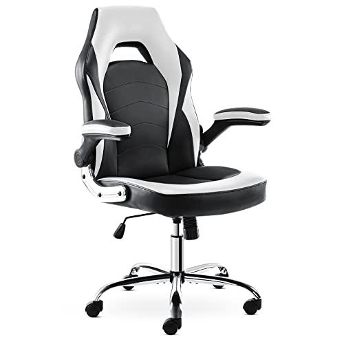 【並行輸入品】ゲーミングチェア   人間工学に基づいたオフィスチェア フリップアップアームレストと高さ調節可能なデスクスプライシング PUレザー_1