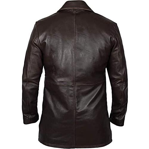 【並行輸入品】men's Lambskin Leather Bomber Biker Jacket Brown Jacket Mens Cafの画像