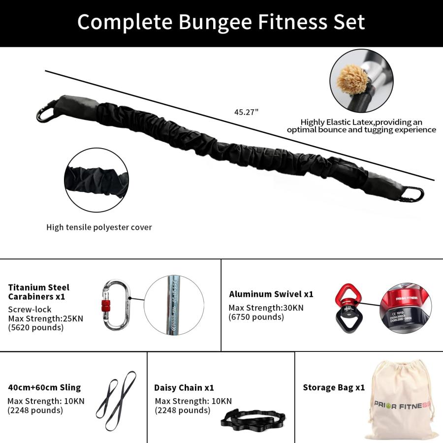 PRIOR FITNESS バンジーフィットネスセット ヨガバンジーコード PRIOR FITNESS バンジーフィットネスセット ヨガバンジーコード