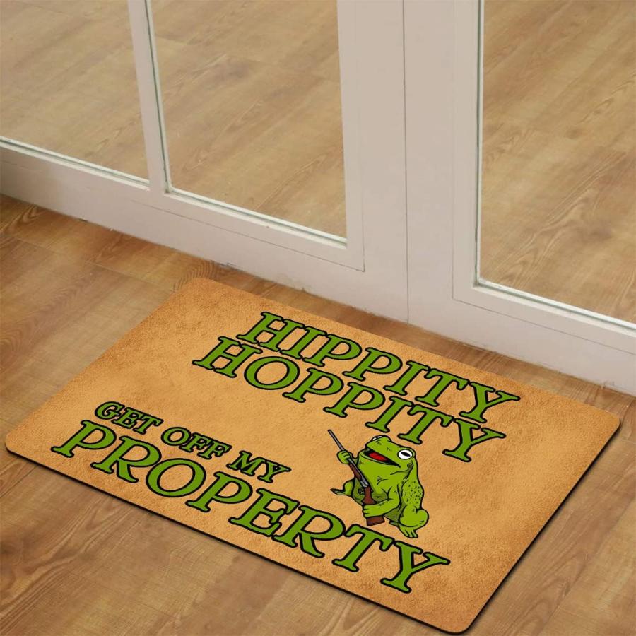 Doormat Hippity Hoppity Get Off My Property Non-Slip Outdoo　並行輸入 【vishaam】
