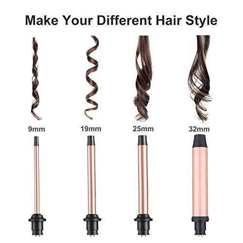 Curling Wand, 4 in 1 Hair Curling Iron Wand Set Include 4 Interc 並行輸入品｜import-tabaido｜05