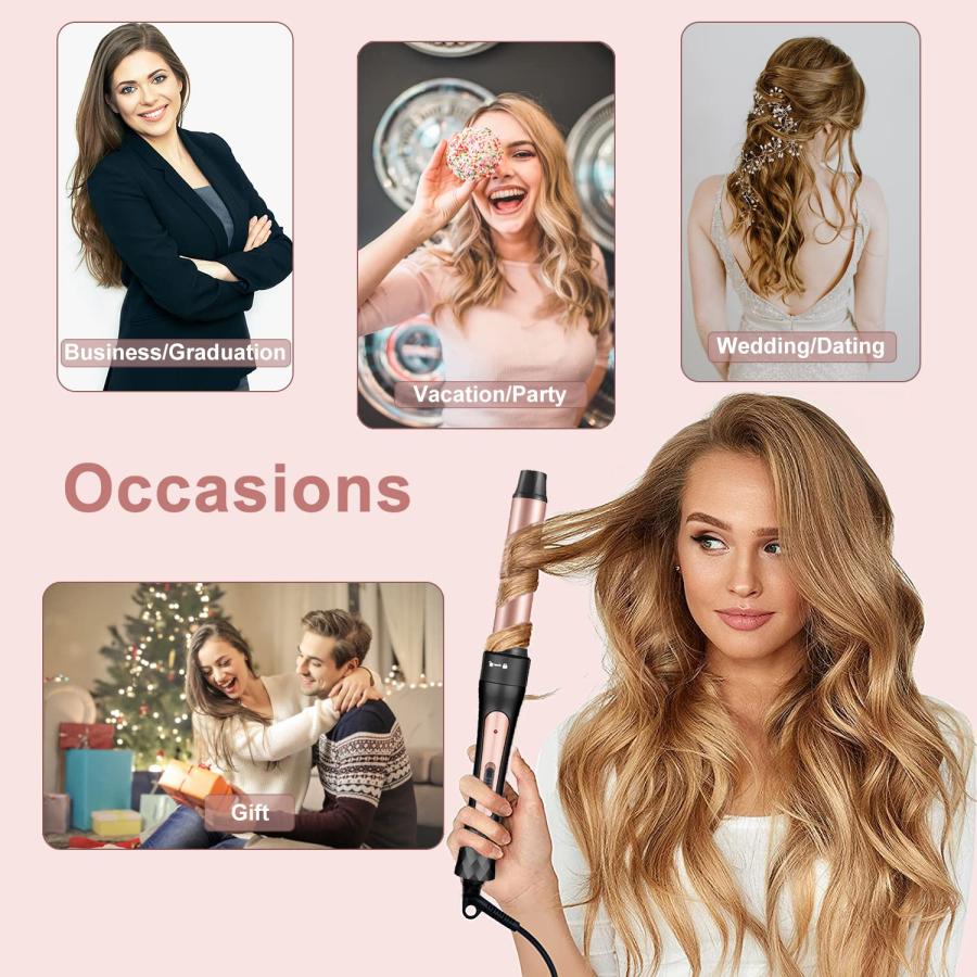 Curling Wand, 4 in 1 Hair Curling Iron Wand Set Include 4 Interc 並行輸入品｜import-tabaido｜10