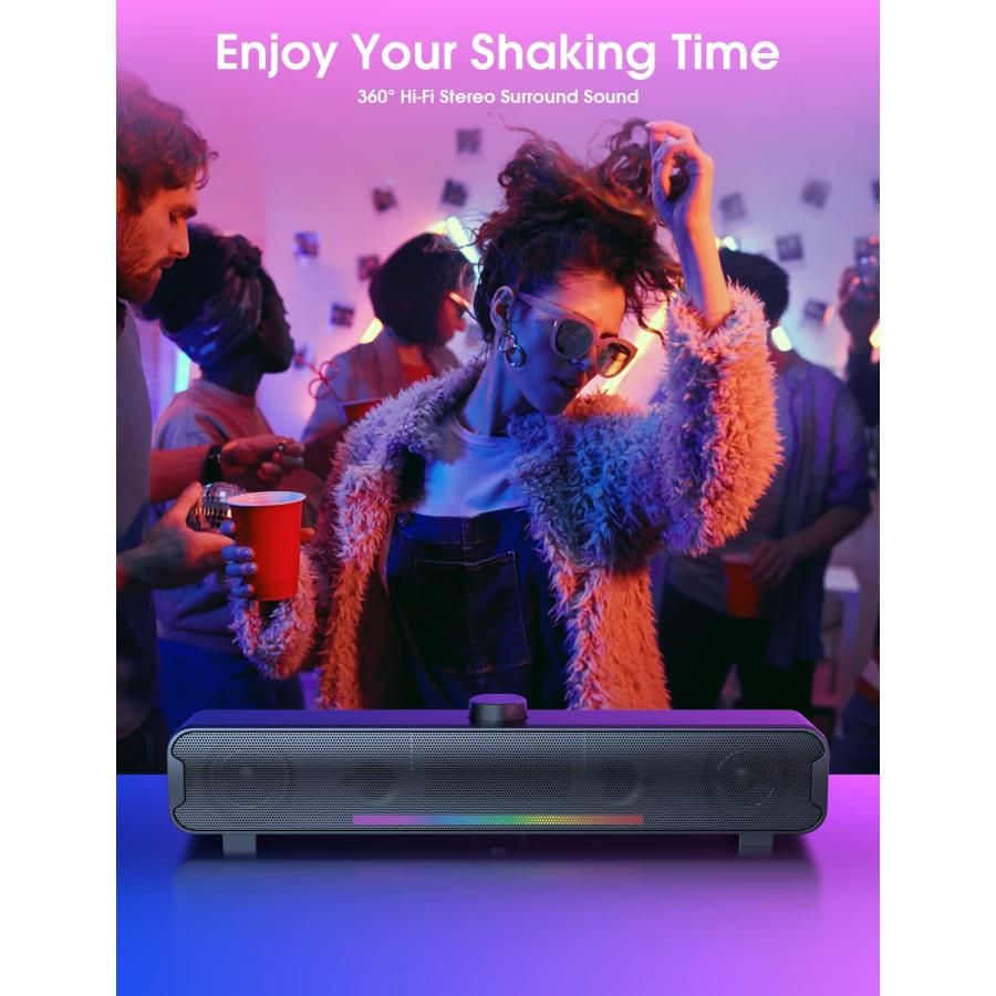 Computer Speakers, Bluetooth Dynamic RGB Laptop Sound Bar, 16W D 並行輸入品｜import-tabaido｜04