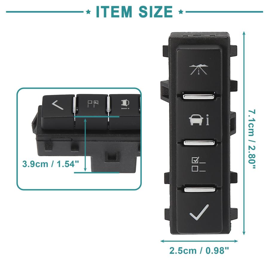 【並行輸入品】ACROPIX ドライバーインフォメーションセンターディスプレイスイッチ GMC ユーコン用 1個パック ブラック ACROPIXの画像