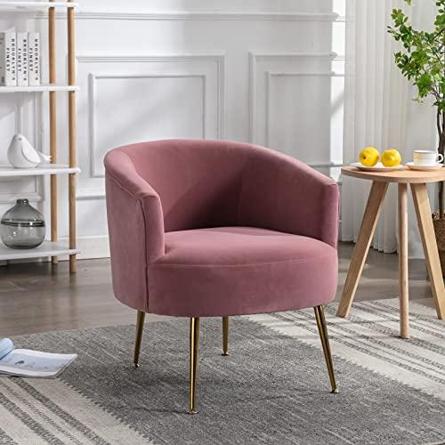 【並行輸入品】KIVENJAJA Accent Barrel Chair， Modern Velvet Upholstered Club Ar_1