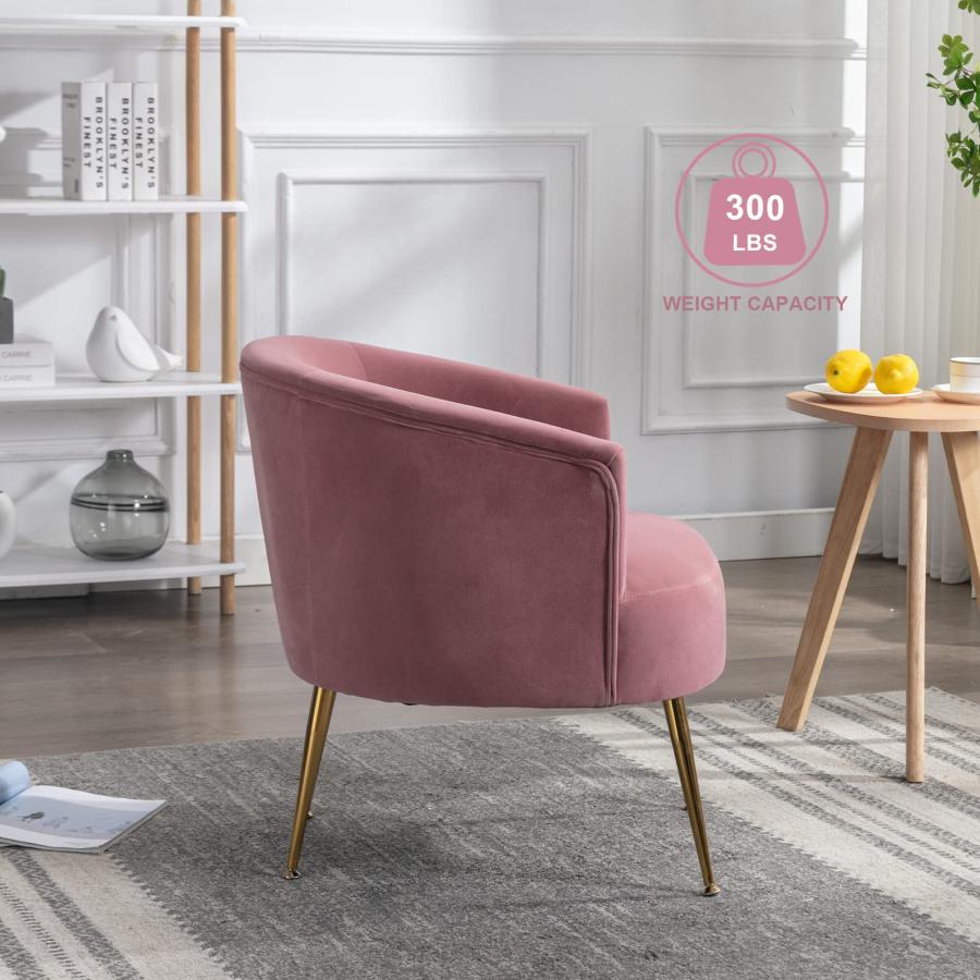 【並行輸入品】KIVENJAJA Accent Barrel Chair， Modern Velvet Upholstered Club Ar_9