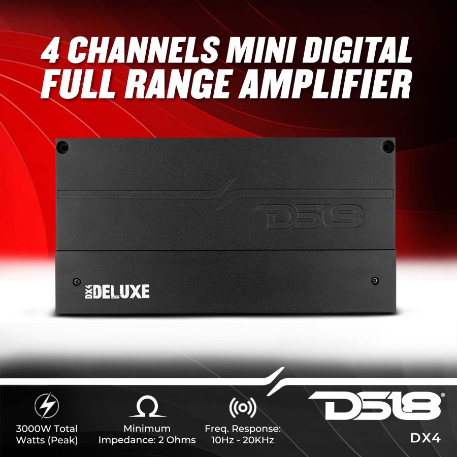 DS18 DX4 デラックス コンパクト フルレンジ クラスD アドバンステクノロジー 4チャンネル アンプ 3000ワット    並行輸入品｜import-tabaido｜04