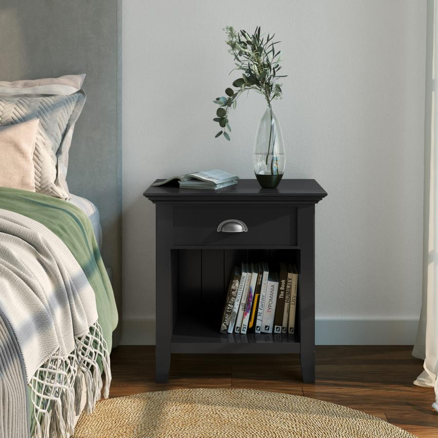 【並行輸入品】SIMPLIHOME ナイトスタンド メタル ブラック 24インチ SIMPLIHOME Acadian SOLID WOOD 2_3