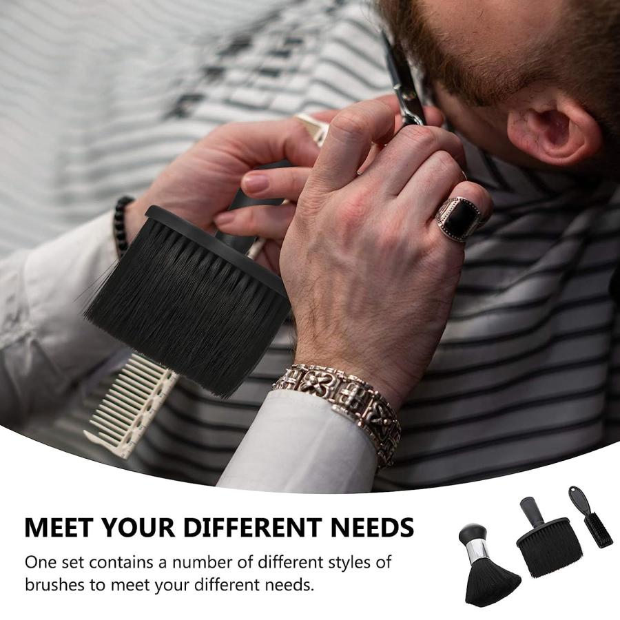 LALAFINA 3個入り ネックダスター ヘアクリーニングブラシ 床屋用 ネックダスター ブラシセット ヘアカット用ネックダスタ ネックダスター Neck Duster Brush for 3個入り ヘアクリーニングブラシ 床屋用 ブラシセット Hair