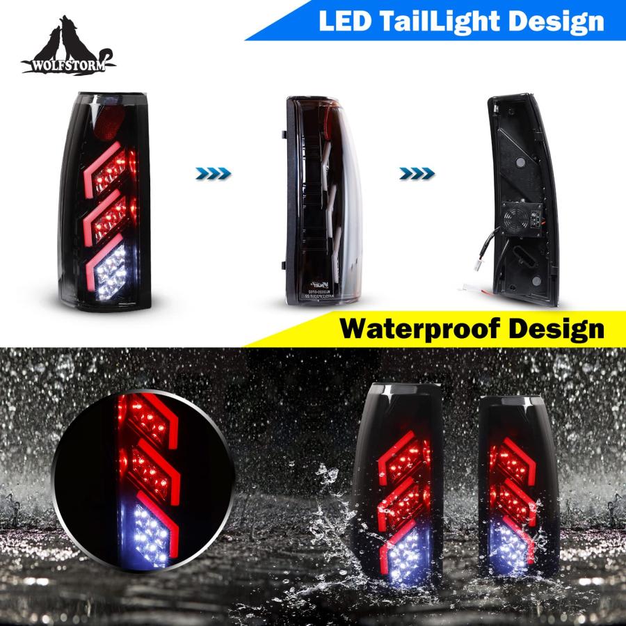 【並行輸入品】WOLFSTORM LED Tail Lights Fit for 1992 1999 GMC Suburban and 198_9