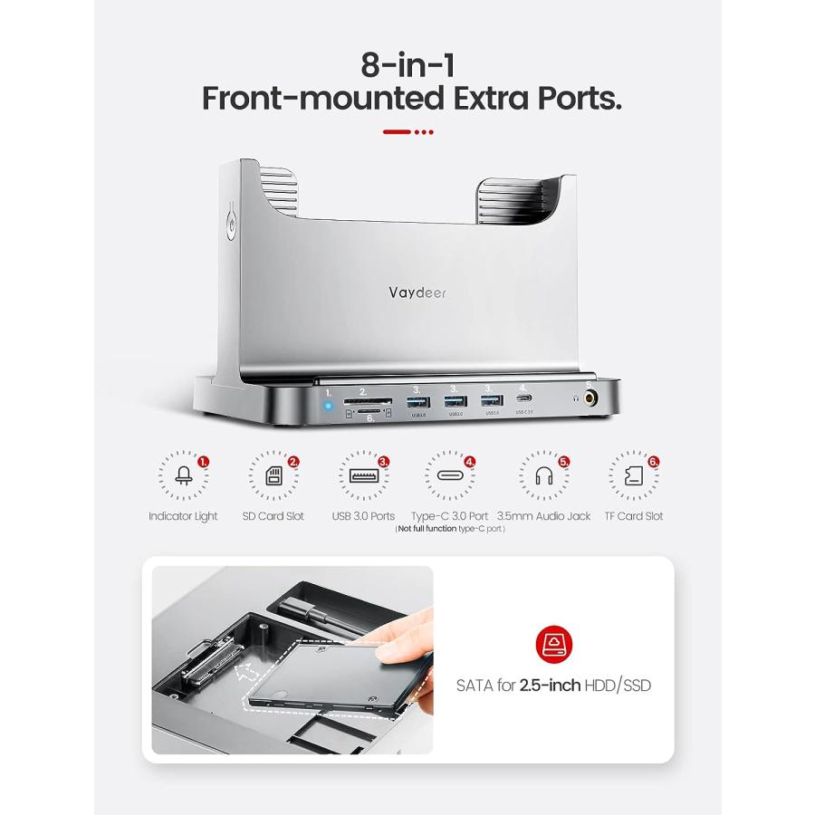 並行輸入品】Vaydeer Mac Mini スタンド シルバー ABS プラスチック