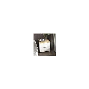 【並行輸入品】Homy Casa Inc MALVALES ナイトスタンド 2段階テーブル ブラウン/ホワイト Homy Casa Inc MA_3