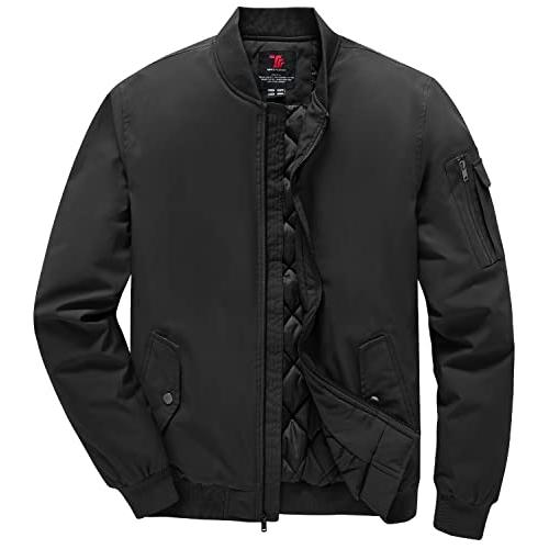 【並行輸入品】TBMPOY Men's Winter Quilted Bomber Jackets for Men Windproof Winの画像
