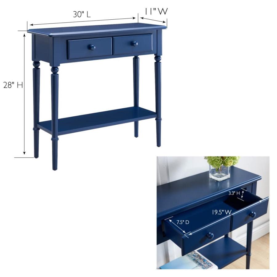 【並行輸入品】Leick Home Coastal Console Table, Navy Blue_3