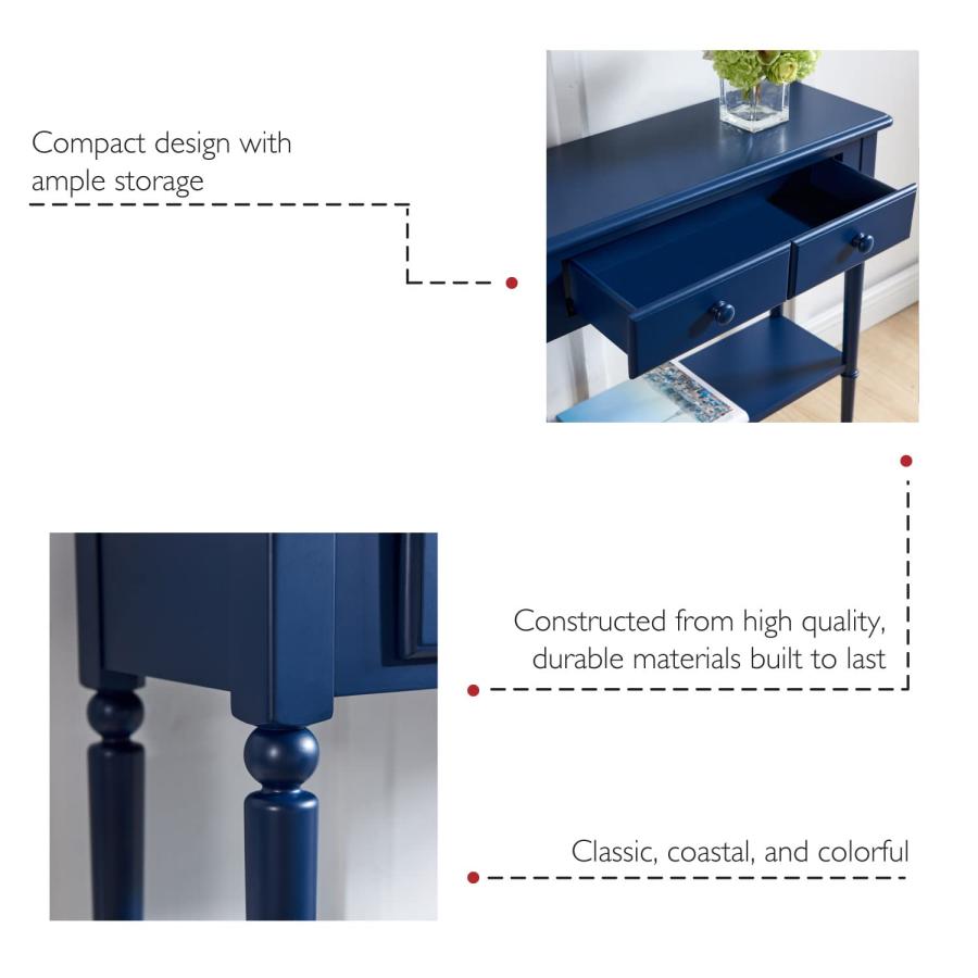 【並行輸入品】Leick Home Coastal Console Table, Navy Blue_9